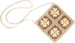 CHIC DIARY Women Straw Crossbody Bag Beach Purse Handmade Woven Shoulder Bag Boho Crochet Purse Khaki