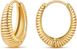 micuco Gold Hoop Earrings for Women, 18K Real Gold Plated Lightweight Chunky Gold Hoops, Hollow Thick Gold Hoop Earrings Gold Twist Earring