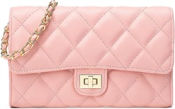 Small Pink Purses for Women Quilted Crossbody Bag Mini Shoulder Bag Womens Trendy Clutch Satchel Ladies Evening Bag