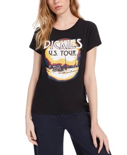 Dickies Women's Cotton Graphic-Print T-Shirt Black Size Large