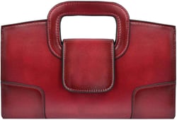 ZLMBAGUS Women Vintage Flap Tote Top Handle Satchel Handbags PU Leather Clutch Purse Shoulder Bag Red