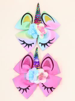 2pcs Girls Unicorn Decor Hair Clip