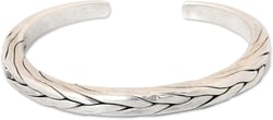NOVICA Artisan Handcrafted Men's Sterling Silver Cuff Bracelet No Stone Thailand [6.25 in L (end to End) x 0.2 in W] ' Hill Tribe Braid'