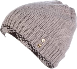 BYOS Womens Winter Knit Plush Fleece Lined Beanie Ski Hat Sk Skullie Various Styles One Size Button Beige