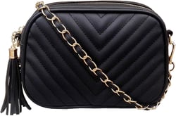 Small Crossbody Purses for Women Quilted Crossbody Shoulder Handbags Trendy Clutch Purse Camera Bag Black