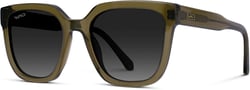 WearMe Pro Timeless Elegance: Women's Polarized Oversized Retro Square Sunglasses Khaki Crystal Green Frame / Black Gradient Lens
