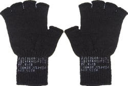 Army Universe Fingerless Wool Gloves Genuine GI Tactical Cold Weather Type II Inserts Glove Hand Liners - USA Made Black