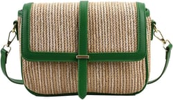 Vintage Straw Crossbody Bags for Women Fashion Messenger Bag Woven Beach Bag Purse Hobo Bag Travel Bag Summer 2024, Green