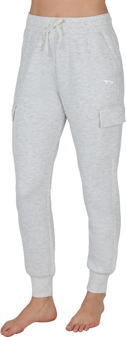 Womens Joggers Sweatpants with Pocket Soft 28.5" Scuba Knit Thermal Casual Petite Tapered Pants for Lounge Workout Medium Flax Grey