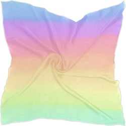 24inch Women's Square Silk Rainbow Pastel Striped Hair Scarves and Wraps Headscarf for Gift(ph)