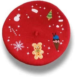 Hipi-shop Christmas and New Year Gifts Sweet Woolen Cloth Japanese Casual Wool Painter hat Cute Berets Hat Women hat Cap 4-8 Red