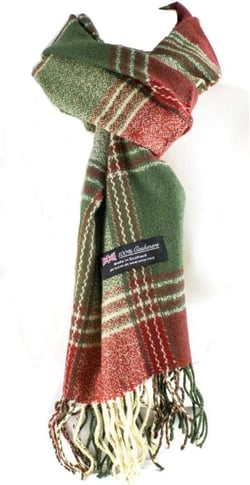Winter Men Women Warm 100% Cashmere Scotland Made Plaid Scarf Wraps Wool Scarves #A029 Green Multi Color
