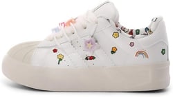 Star and Graffiti Platform Shoes Fashion Chunky Sneakers for Women Trendy Casual Aesthetic Skateboard Shoes White 6.5