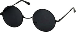 ShadyVEU New Retro Round Hippie Classic Style Wire Frame Mens UV400 Womens Sunglasses (Black)