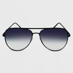 Women&#39;s Metal Aviator Round Sunglasses - Wild Fable&#8482; Black