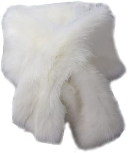 Women's Wedding Shawl Faux Fur Scarf Wraps for Evening/Party/Show One Size White