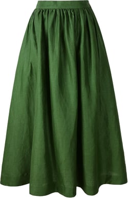 Womens Renaissance Skirt 100% Linen Victorian 4 Green