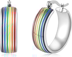 2024 Pride Earrings For Women,Rainbow Hoop Earrings Pride Merch Accessories