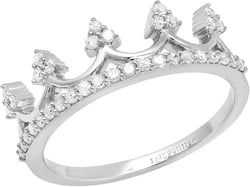 Dazzlingrock Collection 0.30 Cttw 18K Solid Gold Round White Diamond Womens Crown Ring 1/ White Gold 9