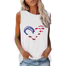 USA Tank top for Women Goth Tank Navy Blue Workout Tank Neoprene Tank top Women Cotton Sleeveless Tshirts Women Large White