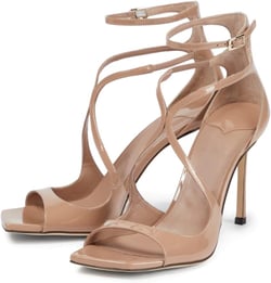 Vertundy Women's Stiletto Heeled Sandals - Ankle Strap Square Toe High Stiletto Heels Strappy Dress Shoes for Lady Party Dressy Summer Sexy 11 Nude