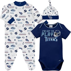 Gerber Unisex Baby NFL Team Footed Sleep and Play and Bodysuit Gift Set Tennessee Titans 0-3 Months Team Color