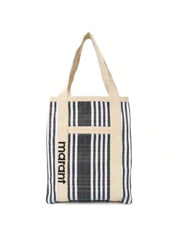Isabel Marant Women's Darwen Logo Striped Tote Bag Grey