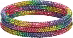 ZITULRY Crystaldust Bangle Bracelets for Women Shiny Rhinestone Beaded Multi-Layer Bracelets Set Wristband for Girls colorful