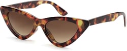 LIKSMU Cat Eye Sunglasses for Women Vintage Retro Narrow Cateye Frame Trendy Sun Glasses Tortoise Shell Frame / Gradient Brown Lens 50 Millimeters