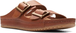 Clarks Women's Brookleigh Sun Sandal 7 Dark Tan Leather
