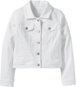 Boys Girls Basic Jean Jacket Kids Casual Denim Coat Classic Outwear Small White
