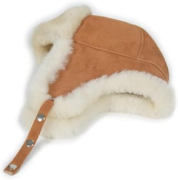 Ushanka Aviator Trapper Leather Hat Men Women, Sheepskin Fur Russian Soviet Earflaps Hat, Warm Outdoor Winter Hat 2024 XX-Large Tan