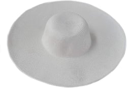 1PCS Womens Wide Brim Sun Hat Summer Hat Straw Cap for Prevent Sun Rays(White)