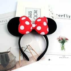 handkerchiefssale Minnie Mouse Headband for Women and Girls Ears Party Hairband DIY Hair Accessories Festival Disney-Classic Dot Bow Large Size Red