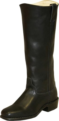 Abilene Men's Leather Casual Fashion Cowboy Boots Broad Square Toe, 1" Heel, 16" Western Style 11 Black