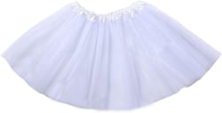 Women Ballet Tutu Skirts Elastic Layered Dance Ballet Tulle Skirt for Girls Dress-up Parties Dancing One Size White