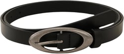 WDIRARA Women's PU Leather Belts for Jeans Pants Buckle Dress Belt Fashion Waist Belt suit waist size:25.6-29.5" Black