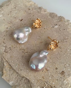 Radiant Elegance Teardrop Baroque Pearl Earrings