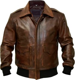 Men's A2 Leather Jacket | Aviator Flight Pilot Bomber Jacket | Motorcycle style Leather Jacket 4X-Large Brown 2