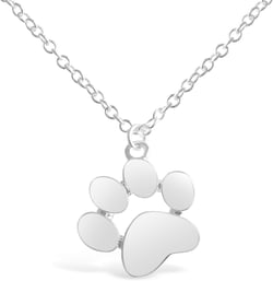 Rosa Vila Paw Print Necklace, Paw Necklace, Dog Necklace, Dog Jewelry for Women, Dog Paw Necklace, Dog Pendant, Dog Necklaces for Women Silver Tone