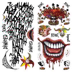 Supperb Halloween Joker Temporary Tattoos Costume Tattoos Face Tattoo Kit (Pack of 2)