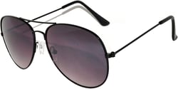 OWL Classic Aviator Style Sunglasses Metal Frame Colored Lens UV 400 Unisex Black / Smoke (Purple Smoke)