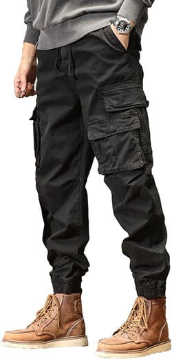 XYXIONGMAO Men's Functional Hip Hop Unisex Tactical Techwear Streetwear Cargo Pants Overalls Jogger Slacks Harem Sweatpants Medium Black