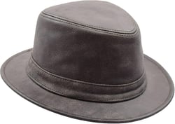 Genuine Leather Classic Fedora Trilby Gangster Gentlemen’s Hat Maitland Brown Large Brown