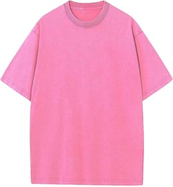 Men's Oversized Cotton Summer T-Shirts Vintage Tee Loose Fit Short Sleeve Casual Tshirts for Men Women XX-Large Pink
