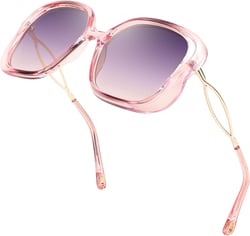 FEISEDY Oversized Butterfly Sunglasses for Women Fashion Charming Ladies Sunglass B2705 Pink-purple 54 Millimeters