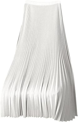 Plus Size Satin Skirts for Women Solid High Waist Pleated Flowy Swing Midi Skirt, Ladies Elegant Versatile Skirts White