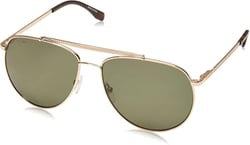 Lacoste Men's L177s Aviator Sunglasses Gold/Green Polarized 59 Millimeters