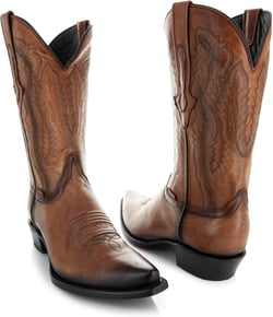 Soto Boots Mens Burnished Snip Toe Cowboy Boots, Genuine Leather Men's Cowboy Boots, Tan Western Boots For Men H50030