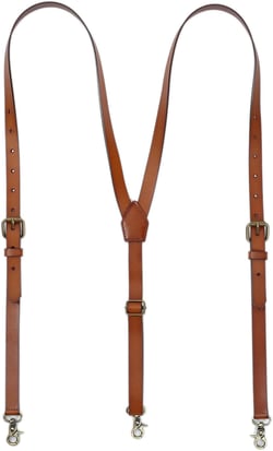 Leather Suspenders For Men, Personalized Brown Genuine Leather, Groomsmen Gifts L Fits 5'2"--6'23" Brown
